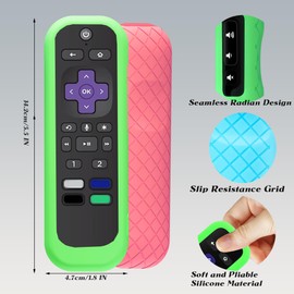 GMXT 3 Pack Silicone Case for Roku Remote, Cover for Hisense/TCL Roku TV Steaming Stick/Express Universal Replacement Controller Silicone Sleeve Skin Glow in The Dark (Blue/Green/Pink)