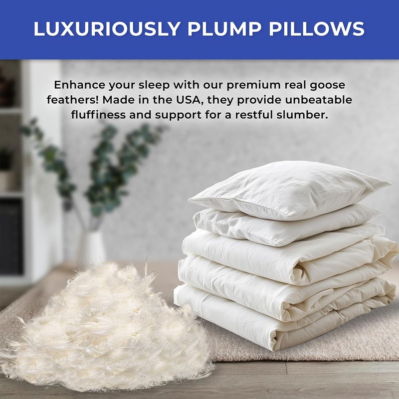 NEXTGEN Premium White Down/Goose Feathers 10/90 Stuffing & Fill Hypoallergenic