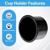2Pcs Black Sofa Cup Holder, Drop-in Cup Holder Universal Plastic