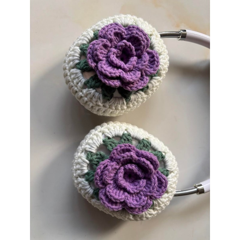 Hosootan AirPods Max Crochet Earphone Cover (E,Purple)