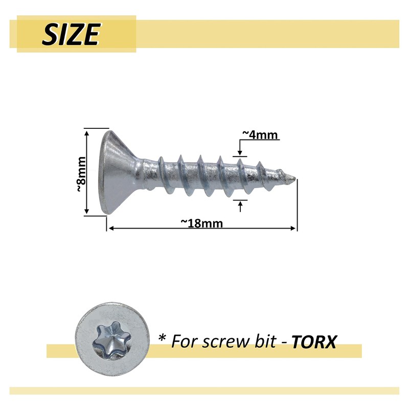AERZETIX - C68217 Set of 100 Self-Tapping Wood Screws Diameter