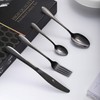 Black Silverware Set, Avalon 24 Piece Flatware Set Service for