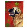 Caroline's Treasures LH9348GF Leonberger Red and Green Snowflakes Holiday Christmas