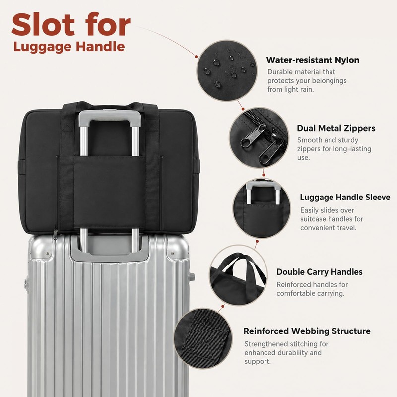 P.travel Foldable Travel Bag, Water-Resistant Lightweight Carry on Duffel Bag