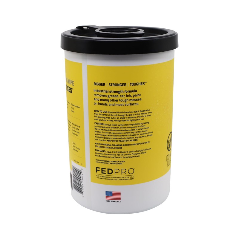 Tub O' Towels Heavy-Duty Multi-Surface Cleaning Wipes, 10" x 12",
