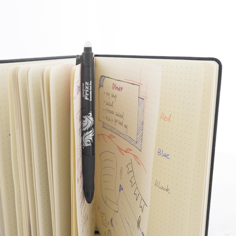 BAZIC Products Frizz Erasable Gel Pen 0.7mm Black Color, Retractable