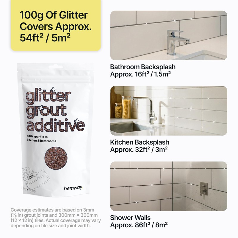 Hemway Bronze Brown Glitter Grout Additive 100g Metallic Flakes for