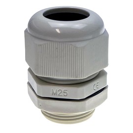 Pack of 10 M25 x 1.5 (Plastic Grey) Cable Gland / Cable Grommets with Locknut for Cable Diameter 13-18 mm Waterproof IP68 - (Metric)