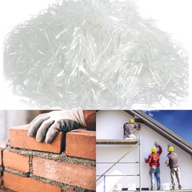 Polypropylene fibre, polyfibres 12 mm for concrete mortar plaster, polymer fibres reinforcement resistance, prevents cracking, reduces shrinkage, homogeneous distribution of the mixture