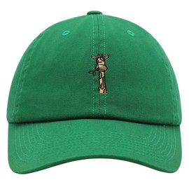JPAK Giraffe Premium Dad Hat Embroidered Baseball Cap Zoo Wild Animal Kelly Green