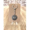 LARGE KEYRING - Viking Disk With Birds - Silver Plated.