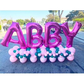 40 Inch Large Hot Pink Letter I Balloons Alphabet I Letter Balloons Foil Mylar Letter A Balloons for Birthday Party Anniversary New Year Graduation Wedding
