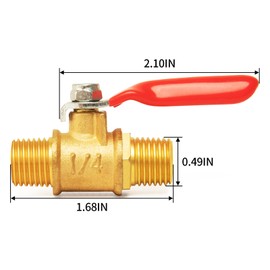 ChillWaves Brass Ball Valve, Air Compressor Ball Valve Shut Off Switch 1/4" NPT Male x 1/4" NPT Male Thread Pipe Fitting(8-PACK)