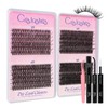 Crislashes V02 Eyelash Extensions Set, 480 Pieces, 10-18 mm, Cluster
