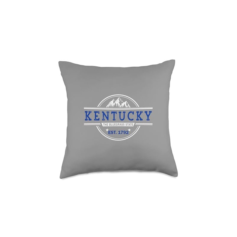 Vintage Kentucky Bluegrass State Throw Pillow