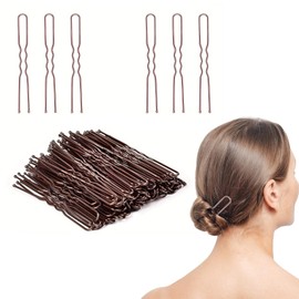 OWITER 50 PCS U Shaped Hair Pins for Bun，7 cm/2.76 Inches Hair Bun Pins，Bobby Pins French Hair Pin for Buns & Women Bun Pins Hair Pins for Buns & Women (Red Brown)