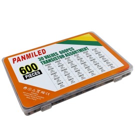 PANMILED 30 Values 600 Pieces Transistor Assortment Kit 2N2222 2N2907 2N3904 2N3906 2N5401 2N5551 S8050 S8550 S9012 S9013 S9014 S9015 A1015 C1815 C945 BC327 BC337 BC547 BC550 BC557 PNP NPN TO-92
