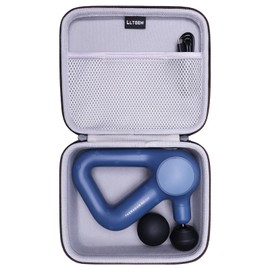 LTGEM Massage Case Compatible with TheraGun Relief Handheld Percussion Massage Gun/Neck/Back/Leg/Shoulder Massage Gun - Travel Protective Carrying Storage Bag, Black + Gray(Case Only)