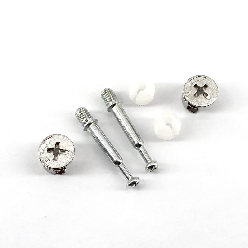 25Pcs Furniture Connecter Fixing Screws Eccentric Cam Lock with Pre-Inserted