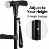 Folding Walking Cane with LED Light & Alarm – Adjustable