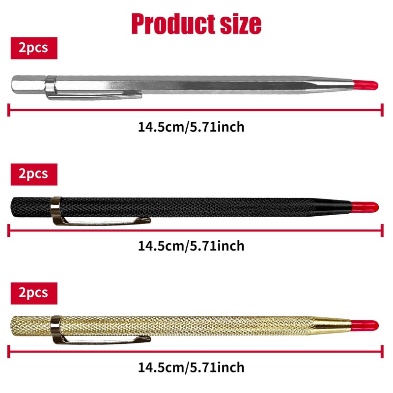 6 Carbide Scriber Pen, Glass Scriber Tool Engraving Pen, Tungsten