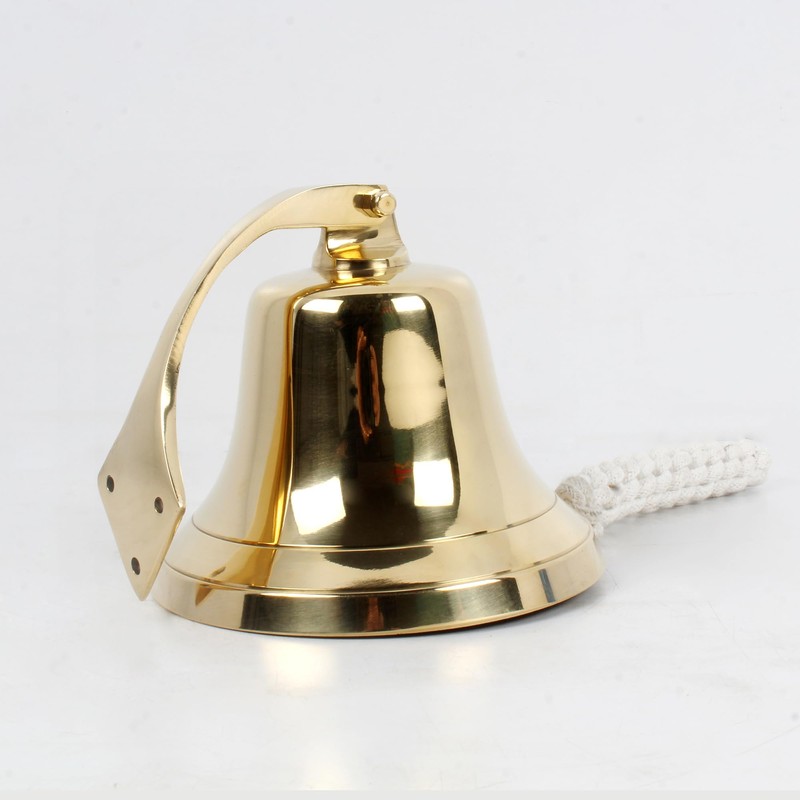 5" Solid Brass Wall Mounted Bell Nautical Ships Bell Hanging