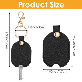 Wanmu 2 Pcs Black Leather Key Sleeve, Broken Key Loop Replacement, Rubber Key Covers, Keychain Protector, Car Keys Cover for Car, Room & Women/Men