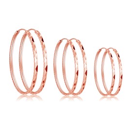 Estrellique 925 Sterling Silver Hoop Earrings for Women, Hoop Earrings Large Earrings in 40/50/60 mm Diameter, Hypoallergenic Huggie Lightweight Round Circle Earrings, 3 Pairs Silver 925 Hoop Earrings