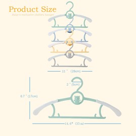 JSF 20 x Kids Adjustable Clothes Hangers 29-37cm 4 Colours