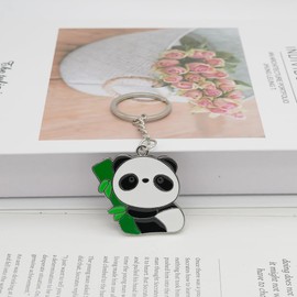 Moydolo Cute Panda Keychain Charm Accessories Animal Panda Key Chain Ring Gift Souvenir Pendant for Men Women Purse Bags