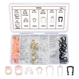 Durlo 70 Pcs Automotive Fuel Line Retaining Clips Kit, Nylon Fuel Line Connectors, Reusable Clips for Cars, Trucks, SUV