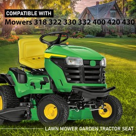 G-PLUS Lawn Mower Garden Tractor Seat Yellow Compatible with John Deere Mowers TX30, STX38, 130, 160, 165, 170, 175, 180, 185, 110 GG420-32959, MG861683