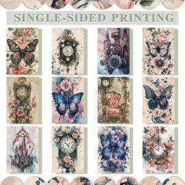 24Pcs Scrapbook Paper Premium Specialty Paper 10cm*14.5cm Craft Paper Folded Flat for DIY Background Card Making Scrapbook Photo Album Decor (Retro Style)