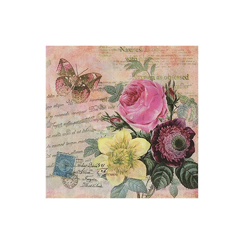 Zelten 結婚式・ディナー・ティーパーティー用カラーペーパーナプキン 20枚入り シャビーシックデザイン シャワーパーティー用, 水仙