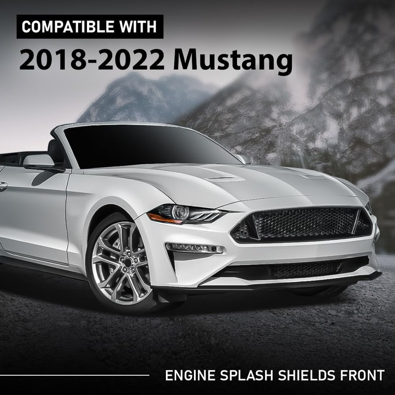 G-PLUS Front Engine Splash Shield Cover Compatible with Ford Mustang