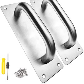 WZYTEU Pack of 2 Barn Door Handle, Stainless Steel Gate Handle for Barn Doors, Gates, Garages, Cabinets, Sliding Doors, Garden Door, Shed Door with 8 Screws and Screwdriver