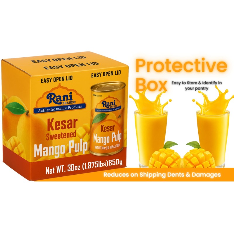 Rani Mango Pulp Puree (Makes Mango Lassi Shakes) Kesar Sweetened