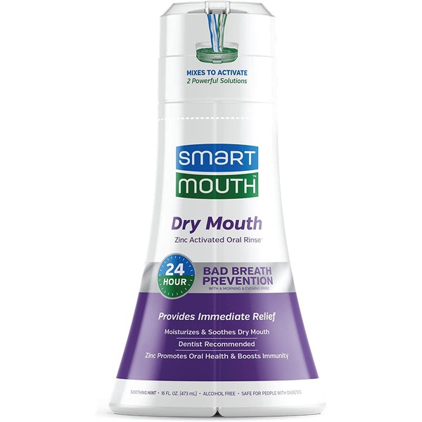 SmartMouth Dry Mouth Activated Mouthwash & Tongue Cleaner, Dry Mouth & Bad Breath Relief