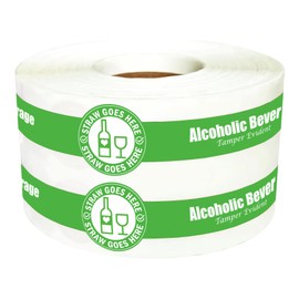 Christmas Alcohol to-Go Drink Straw Tamper Proof Stickers 250 pcs Alcoholic Beverage Lid Stickers 1.25 x 9 inch Safe Secure Tamper Evident Safety Seals for Alcohol Cups Drink Lids Freshness (Green)