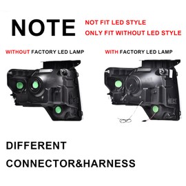 LQI Headlights Compatible with 2009-2014 Ford F150 Headlamps Driver & Passenger Side Smoke Lens Black Housing Clear Reflector DL3Z13008AFO2502289