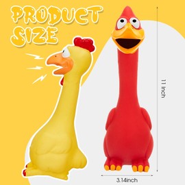 Hungdao 3 Pcs Horse Toys Latex Squeaky Chicken Toy Squeak Turkey Toy for Play Fake Screaming Chicken Toys Chicken Dog Toy for Horses Reduce Separation Anxiety Noise Maker Squeaker Funny Prank