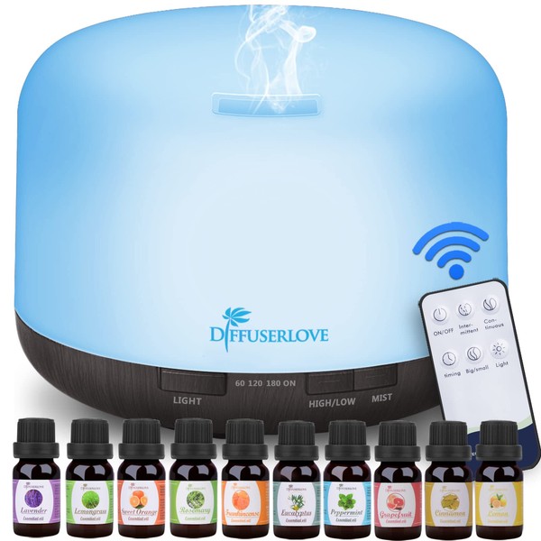 Diffuserlove Essential Oil Diffuser 500ML Aromatherapy Diffuser Mist Humidifiers 7