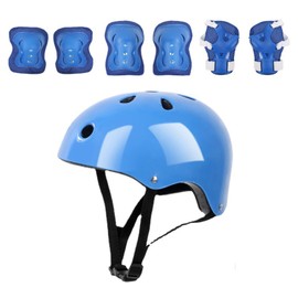 KIMISS Kids Helmet Protector Foam Elbow Knee Protector for Gear Set Balance Car Scooter Scooter Skating Pink (Blue)