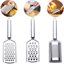 Handheld Cheese Grater, Cheese Zester Stainless Steel, Lemon Zester, Kitchen Vegetable Peeler, Food Zester Grater Slicer for Ginger Garlic Chocolate Fruits, Zester Grater with Handle