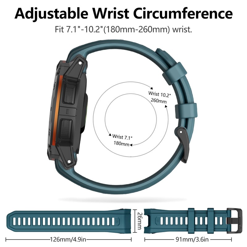 OVERSTEP Watch Bands Compatible with Instinct 3 Amoled/Solar 50mm 26mm