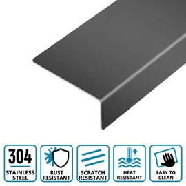 Sanbege 30" Slide in Range Rear Filler Kit, 304 Stainless Steel Gap Cover with Brackets for Stove Back, Gap Trim between Stove and Backsplash (Brushed Black)