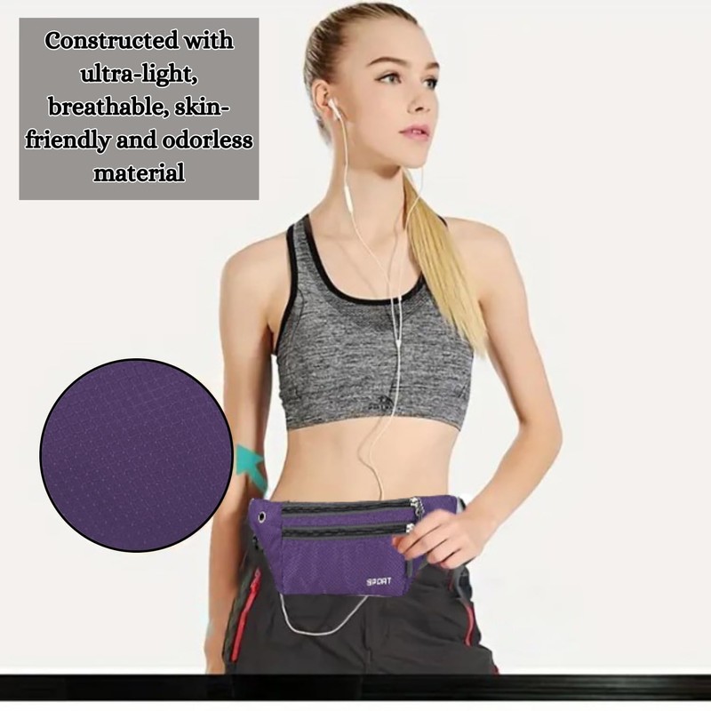 ProBytes BumBag - Running 3 Zipper Waist Bag, Adjustable Belt/Strap,