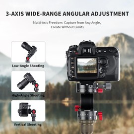 MINICOR Tripod Fluid Head with 1/4'' and 3/8'' Adapter,Quick Release Plate,Aluminum Alloy Dual 360° Rotation Platform Video Head,Max Load 22.04lb/10kg,3D Panoramic Head for DSLR and Mirrorless Cameras