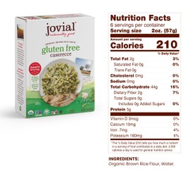 Jovial Whole Grain Brown Rice Caserecce Pasta - Pasta Caserecce, Caserecce Pasta, Whole Grain Pasta, Organic Pasta, Gluten Free, Dairy Free, Brown Rice Pasta, Made in Italy - 12 Oz, 6 Pack