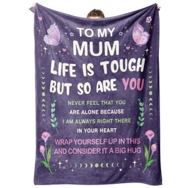Craftique Gifts for Mum, Mum Birthday Gifts Throw Blanket, Mum Gifts from Daughter Son, Mother Gifts, Best Mum Gifts for Valentine's Day, Mothers Day, Christmas, to My Mum Blanket 60”x50”